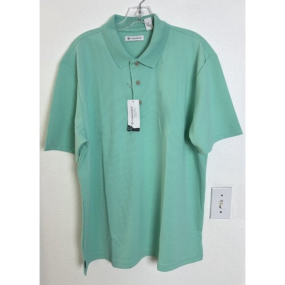 Cubavera Solid Textured Polo Moisture Wicking Cascade Polo Mens Sz L New - Picture 2 of 15
